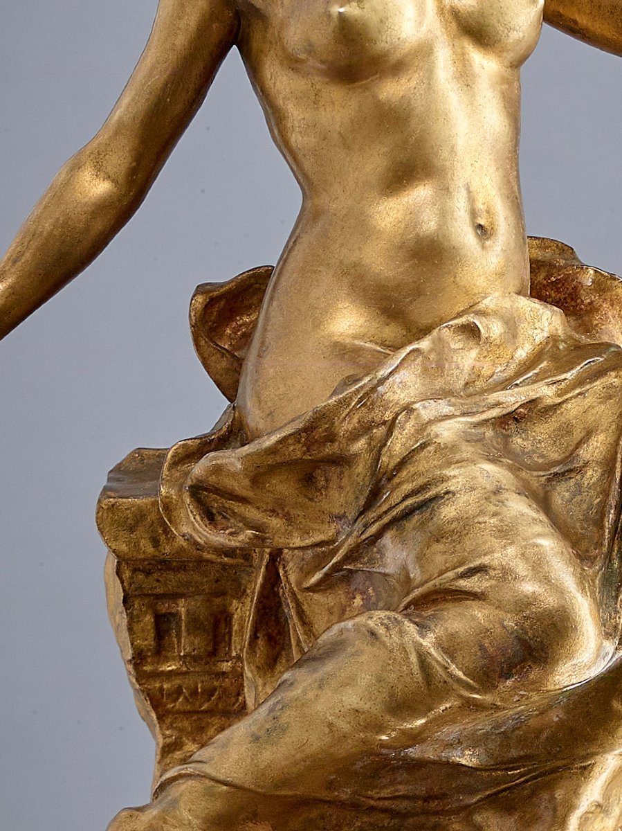 "allegory Of History" - Georges Bareau (1866-1931), F. Barbedienne Font-photo-2