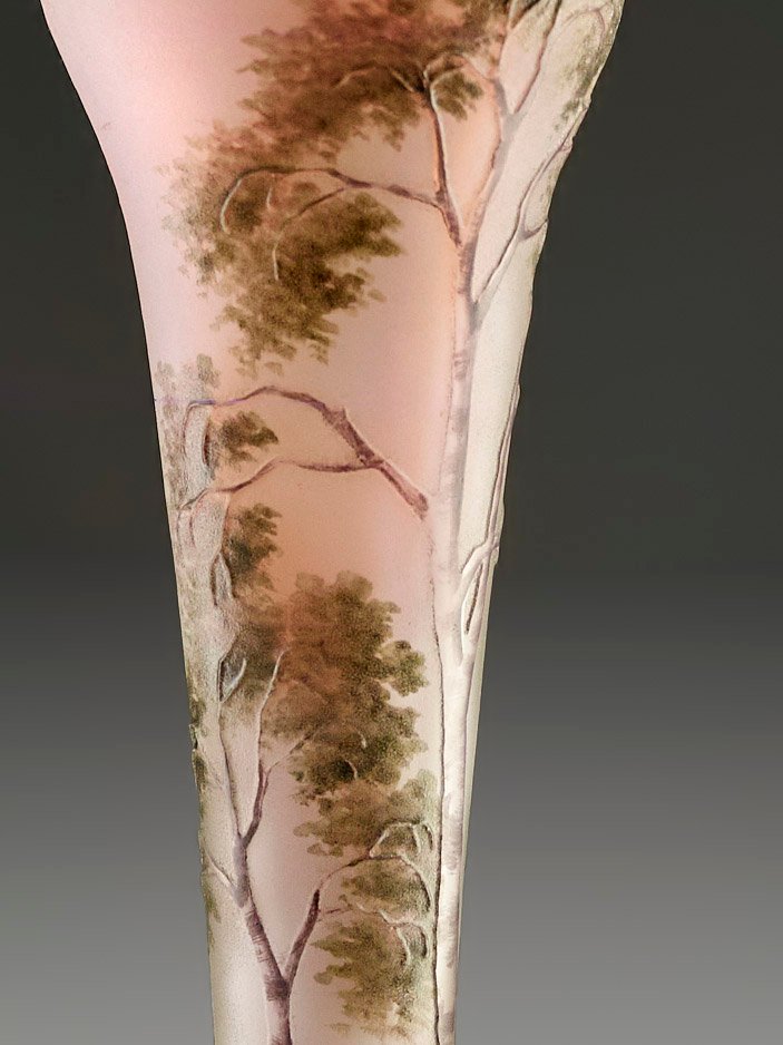 DAUM Nancy - Vase Circa 1900 - Paysage Lacustre - Art Nouveau-photo-2