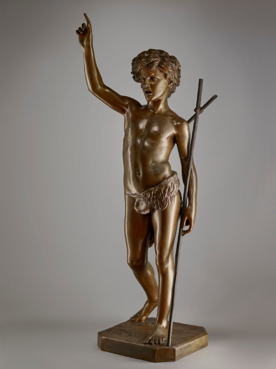 Grand Bronze Paul DUBOIS - Saint Jean-Baptiste - Fonte BARBEDIENNE-photo-4