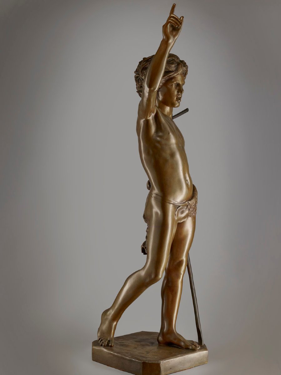 Grand Bronze Paul DUBOIS - Saint Jean-Baptiste - Fonte BARBEDIENNE-photo-3