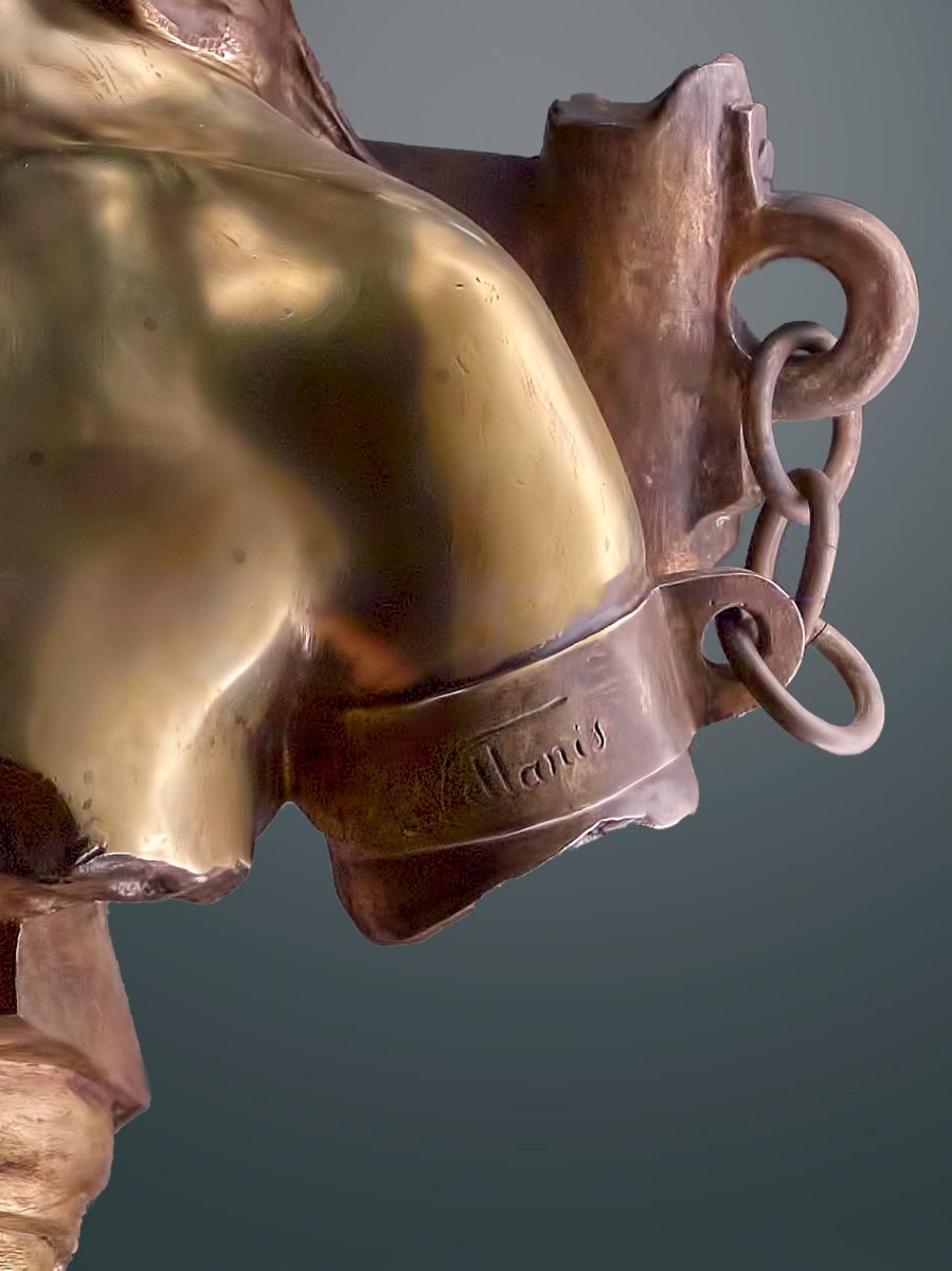 EMMANUEL VILLANIS - Bronze ancien - Capture 53 cm-photo-8