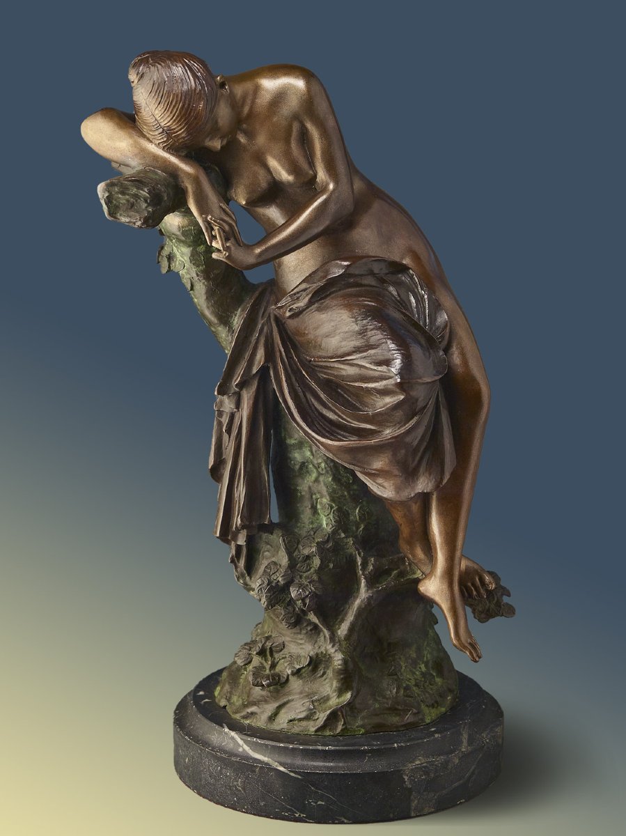 Sculpture L. Madrassi • bronze ancien avec fondeur • ''Le Sommeil''-photo-2