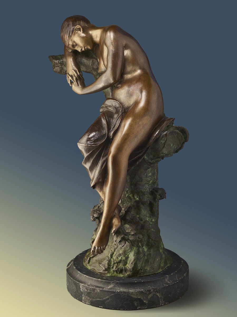 Sculpture L. Madrassi • bronze ancien avec fondeur • ''Le Sommeil''-photo-3