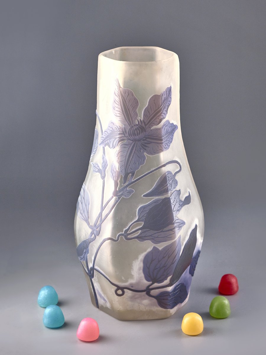 Gallé, Original Vase - Art Nouveau Glassware-photo-2