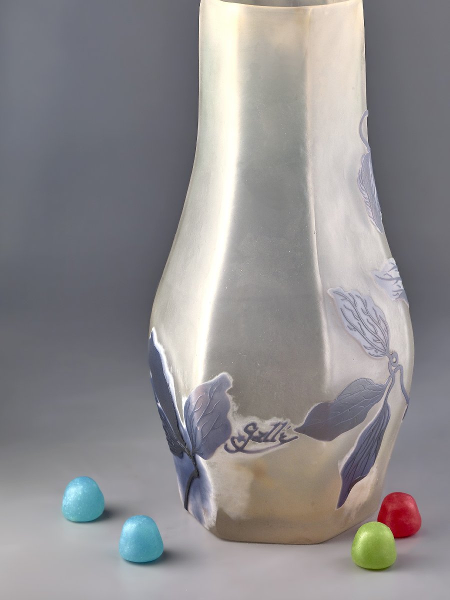 Gallé, Original Vase - Art Nouveau Glassware-photo-3