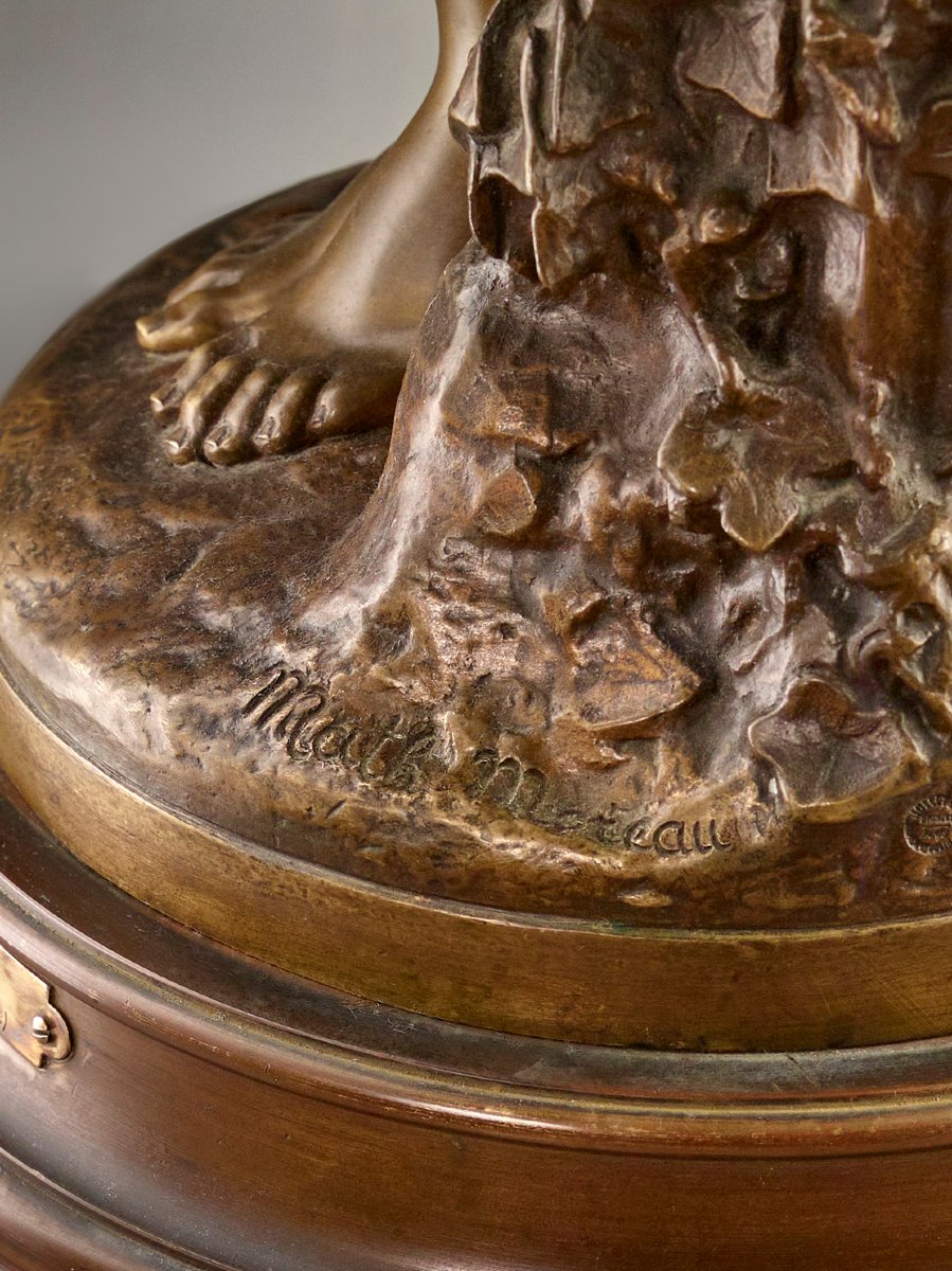 Grand bronze, Moreau Mathurin (1822-1912) - 'Jeune fille espiègle à la fontaine'-photo-8