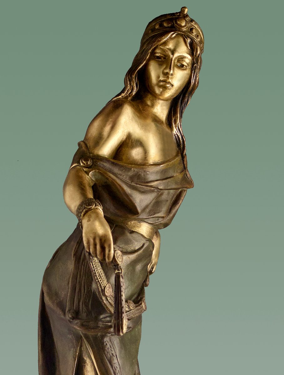 Superb Bronze “talisman” By Emmanuel Villanis-photo-3