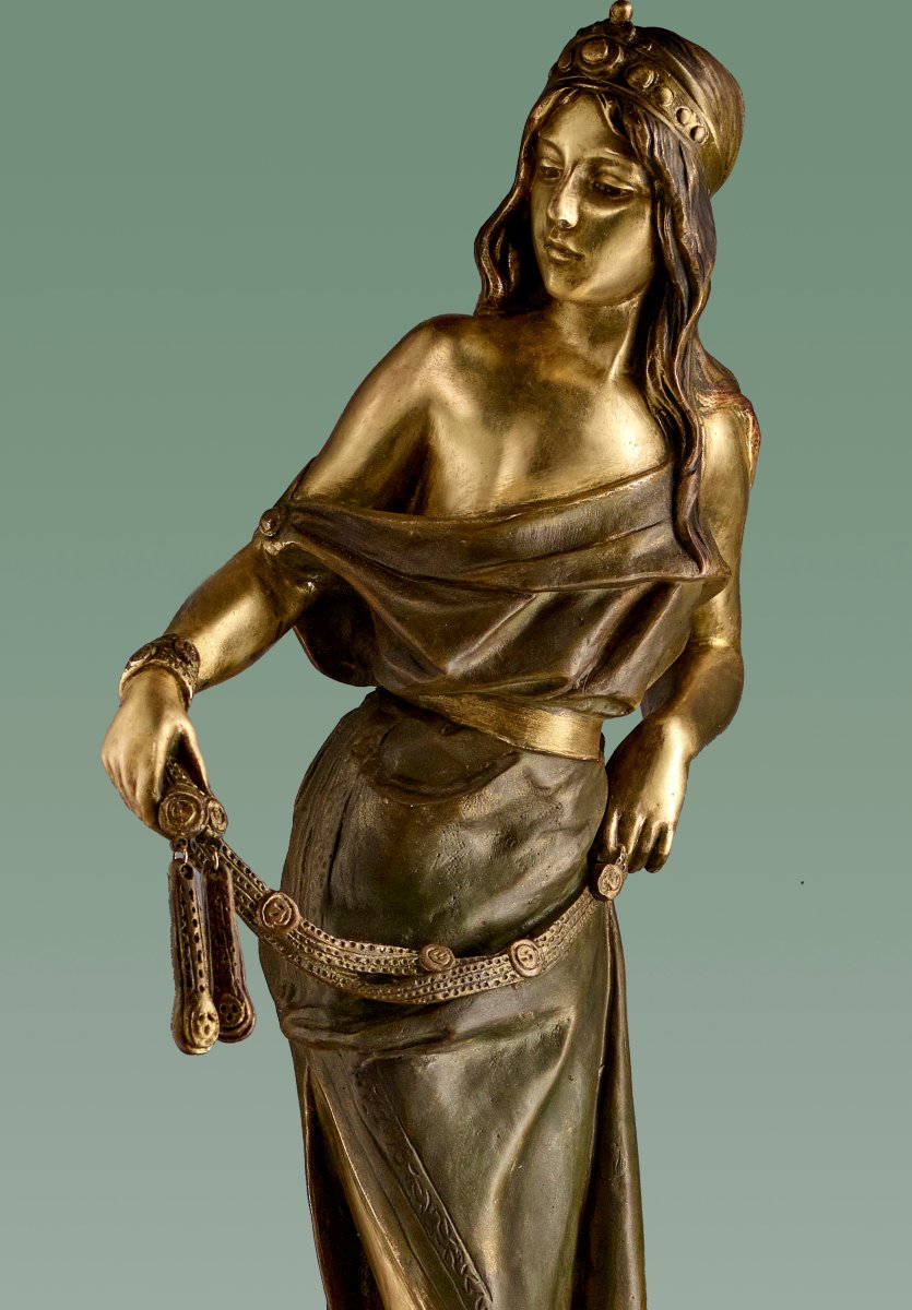 Superb Bronze “talisman” By Emmanuel Villanis-photo-3