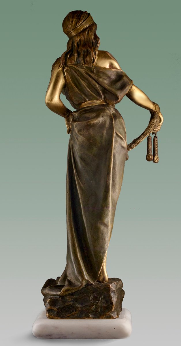 Superb Bronze “talisman” By Emmanuel Villanis-photo-8
