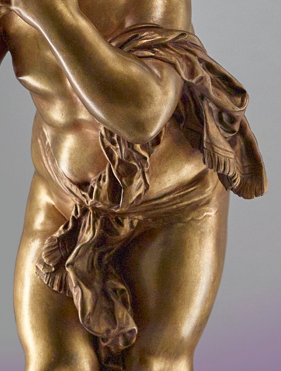 A. MOREAU ’’Fée embrassant’’ . Bronze d’édition, multi-patines - 47cm-photo-3