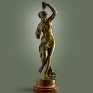 James Pradier (1790 - 1852) - Antique Bronze - Oriental Dancer With Gourds