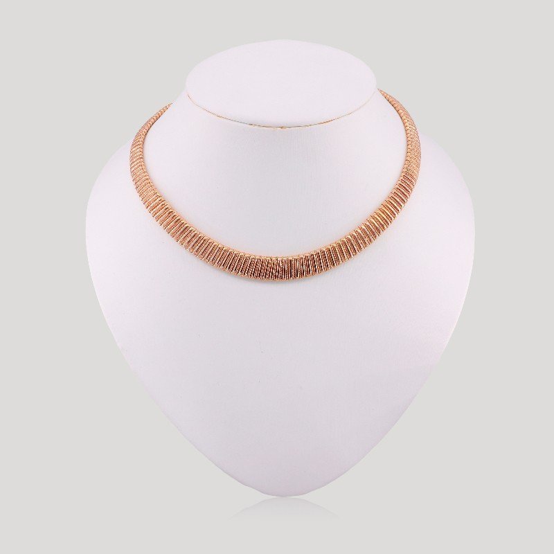 Rose Gold Flexible Flat Mesh Necklace-photo-2