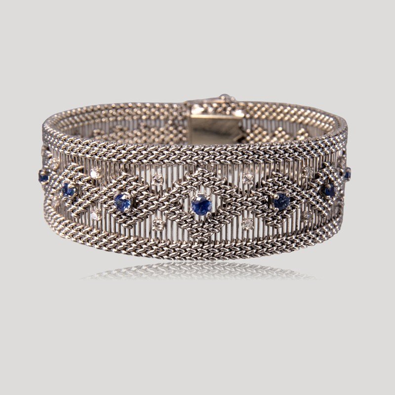 Bracelet Des Années 1950, Saphirs Et Diamants-photo-3