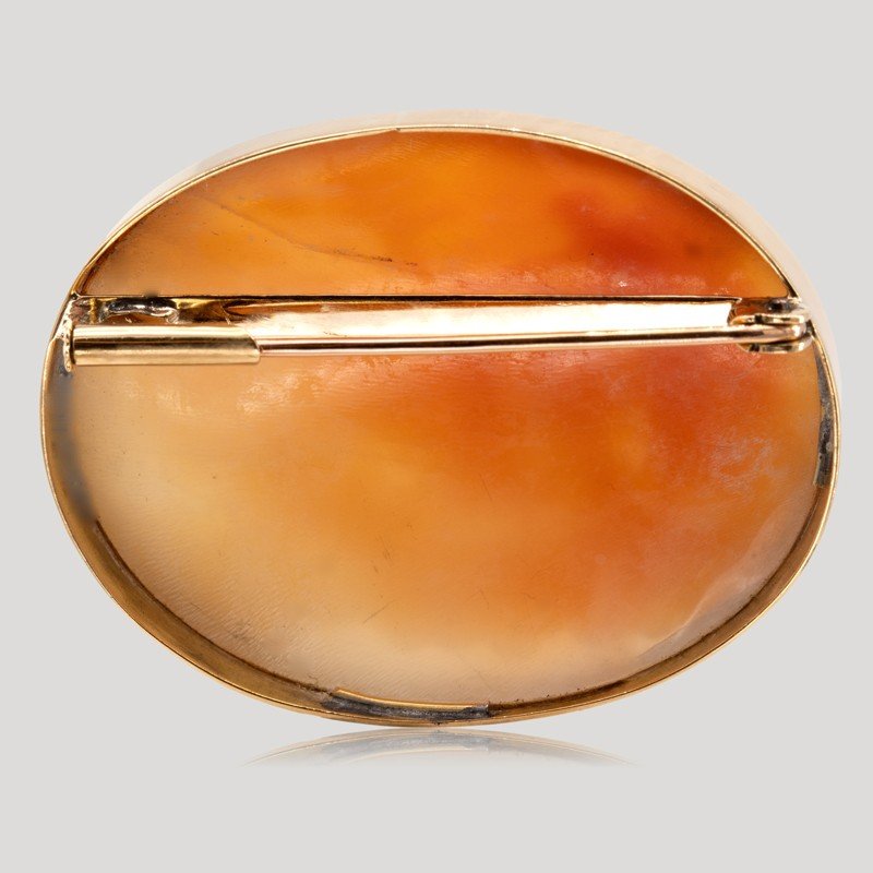 Proantic: Large Aurora And Apollo Shell Cameo Brooch, 19th Century