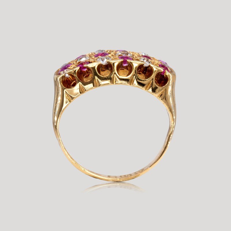 Ruby, Pink And Diamond Garter Ring, Early 20th Century-photo-3