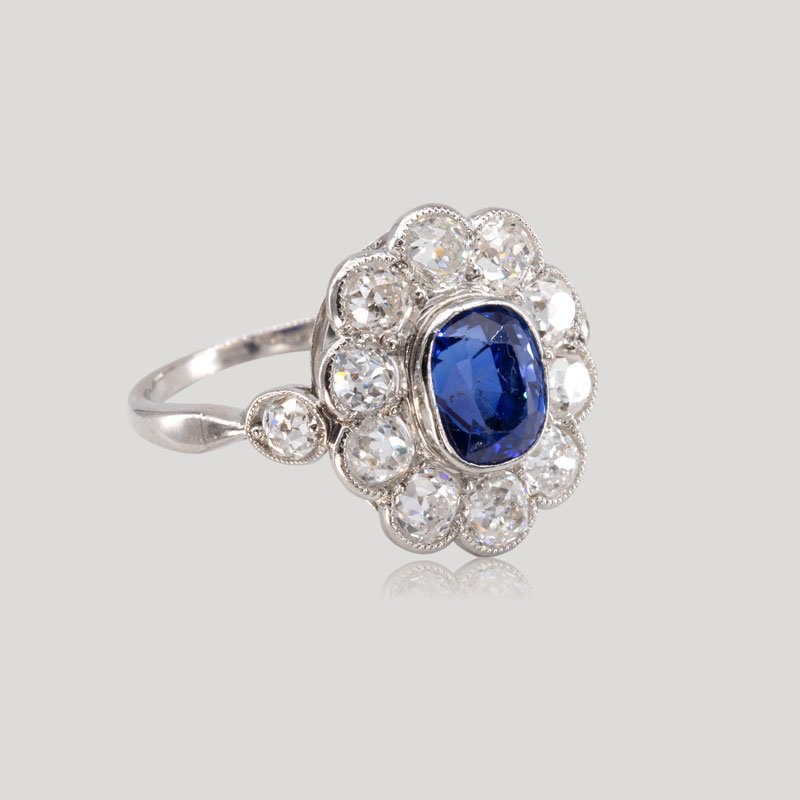 Pompadour Platinum, Sapphire And Diamond Ring, Circa 1900-photo-2