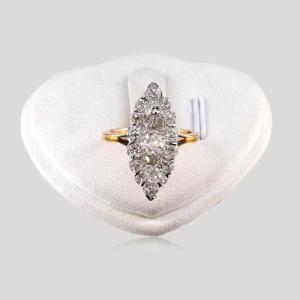 Marquise Diamond Two Gold Ring, 19th Century