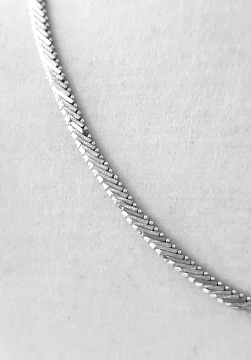 COLLIER OR BLANC 750°/°°  - EPOQUE 1960/1970-photo-2