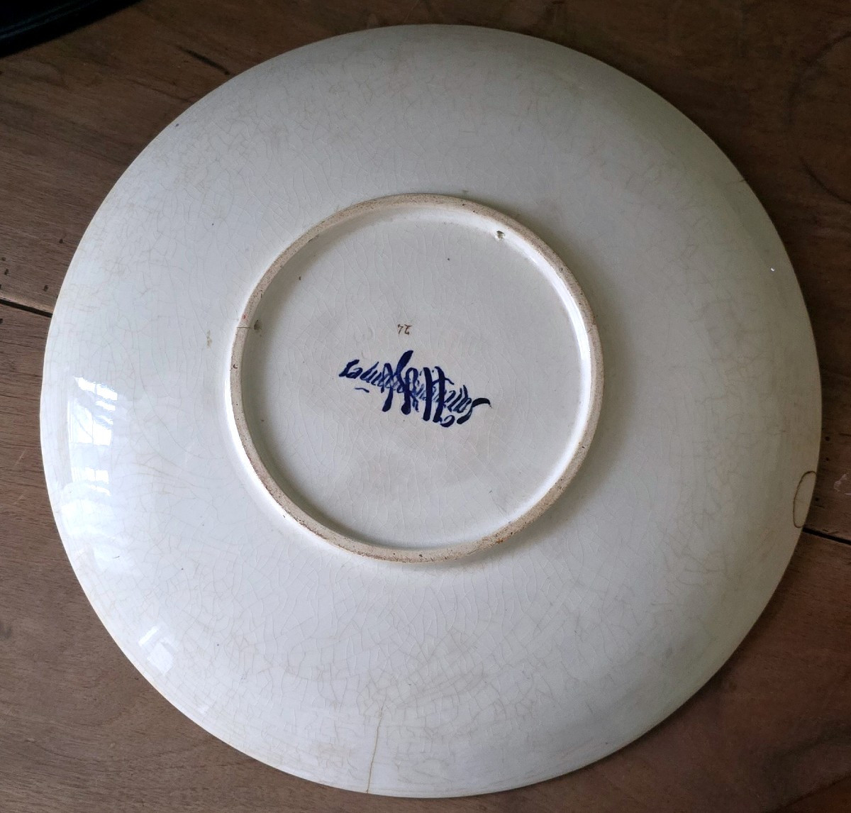 RARE PLAT JUDAICA FAÏENCE DE SARREGUEMINES - 19ème SIECLE-photo-1