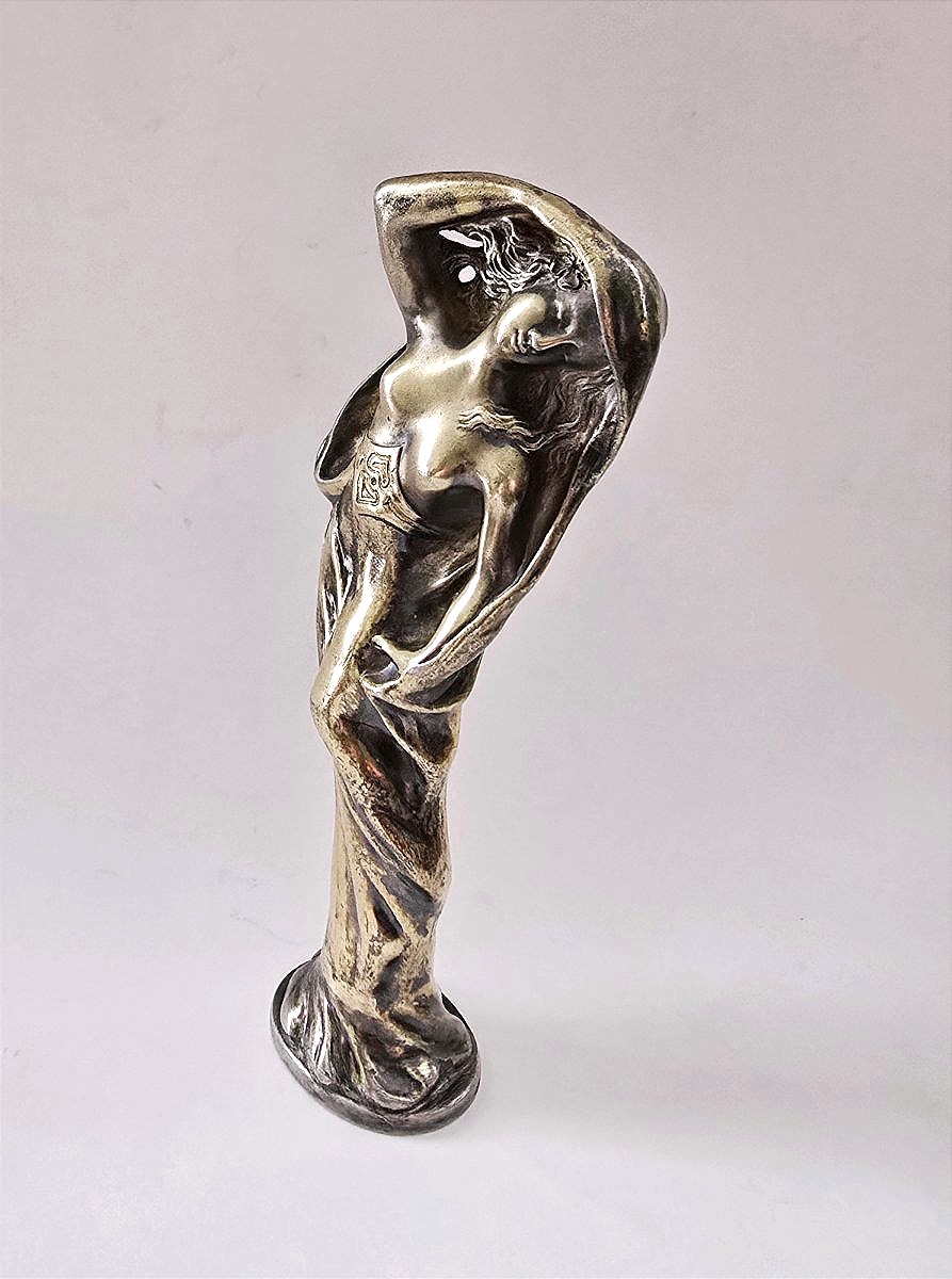 Art Nouveau Seal Stamp - Sculptor J. Pinto - Solid Silver -photo-2