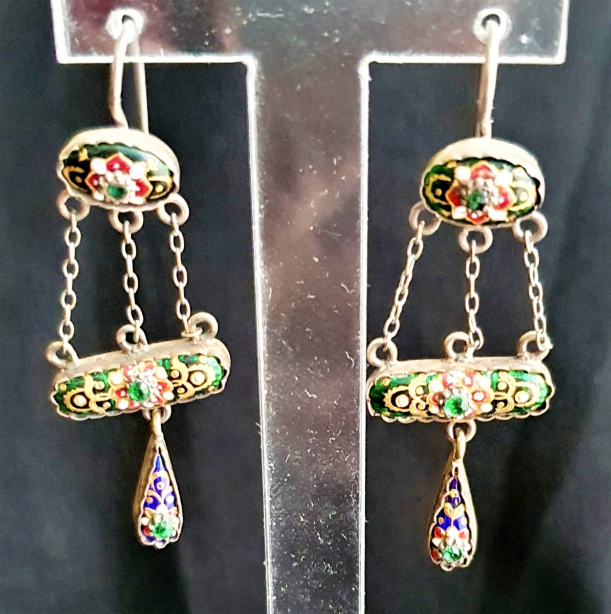 Enamal Earings - Circa 1890 - Bourg En Bresse