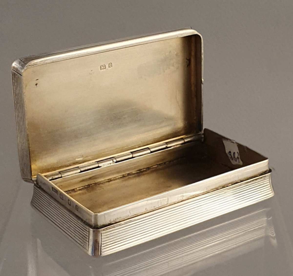 Silver Snuff Or Silver Box - English Work 1924-photo-2