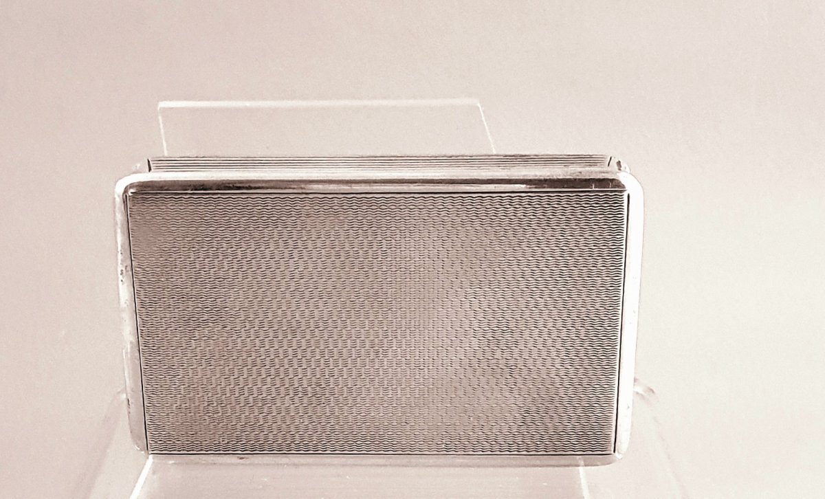 Silver Snuff Or Silver Box - English Work 1924-photo-2