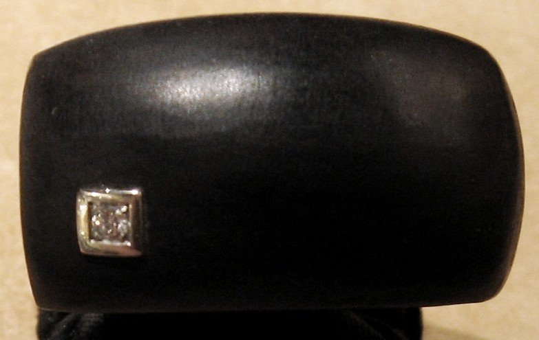 Proantic BAGUE EBENE NOIRE avec DIAMANT