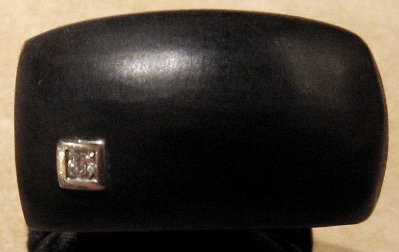 BAGUE EBENE NOIRE avec DIAMANT