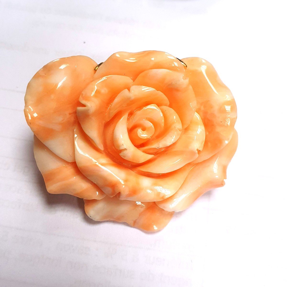 BROCHE -PENDENTIF FLEUR DE CORAIL ROSE -photo-3