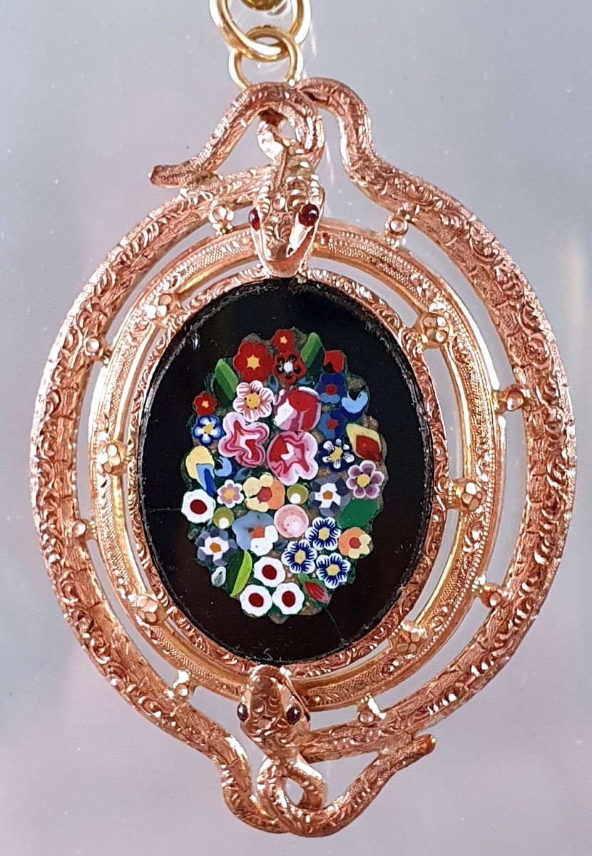 PENDENTIF NAPOLEON III POMPONNE et MICROMOSAIQUE -photo-1