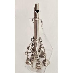 Silver Rattle-whistle With 4 Bells - 18th Century - Paris, Circa 1767–1770