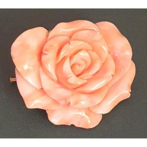 BROCHE -PENDENTIF FLEUR DE CORAIL ROSE 