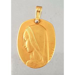 MEDAILLE de VIERGE - A. AUGIS - OR JAUNE 750°/°°