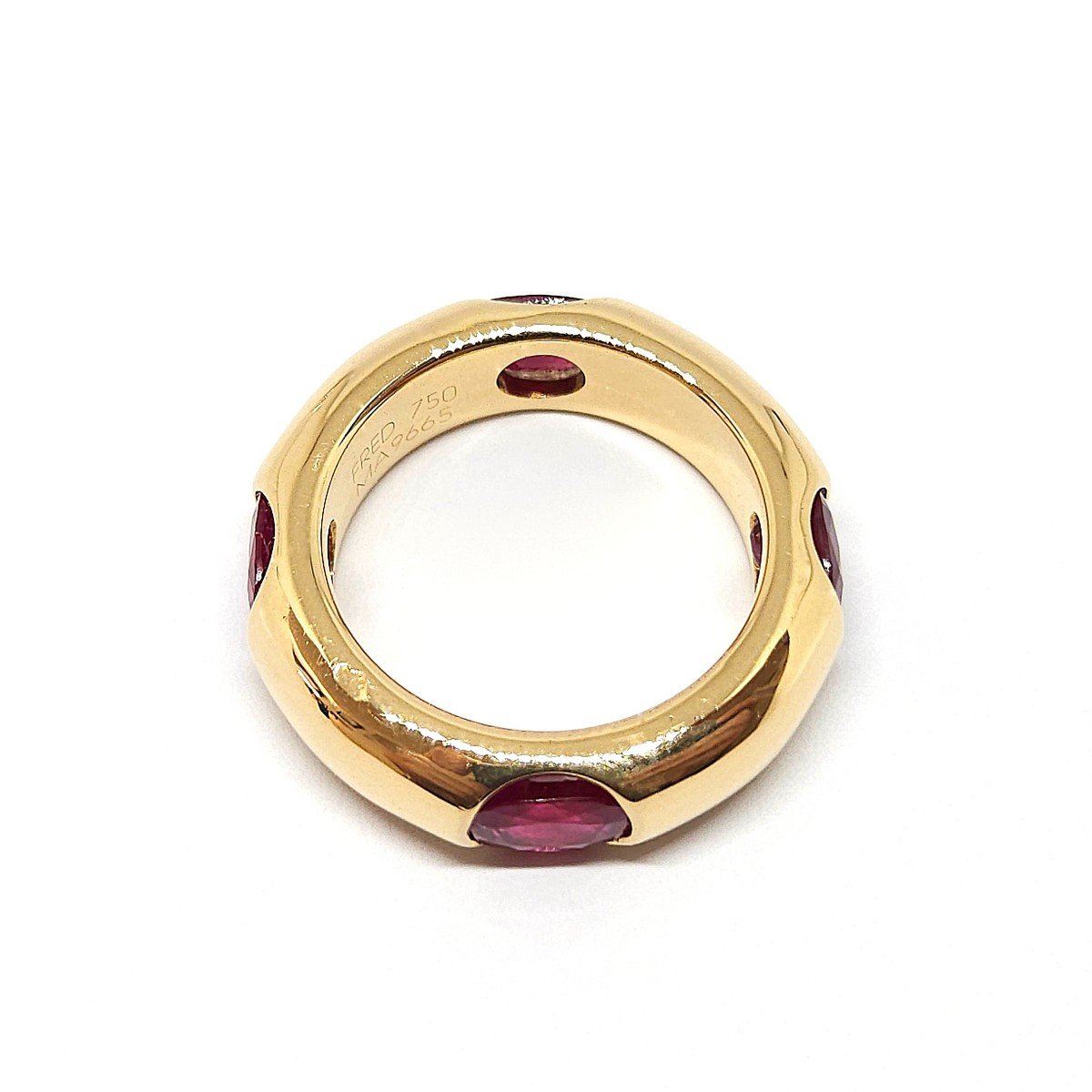 Vintage Fred Ruby 18k Yellow Gold Ring-photo-3
