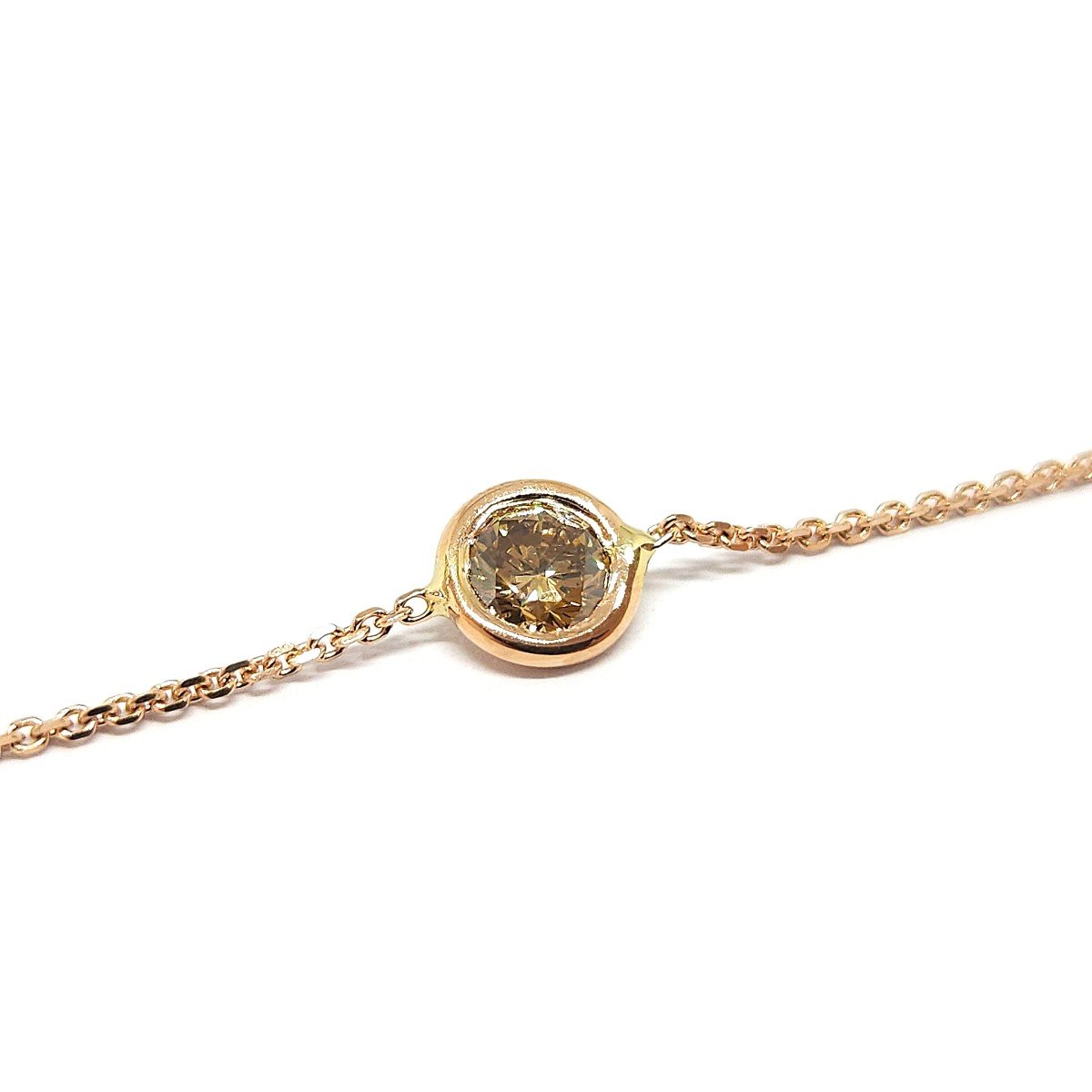 18k Rose Gold Yellow Diamond Bracelet-photo-3