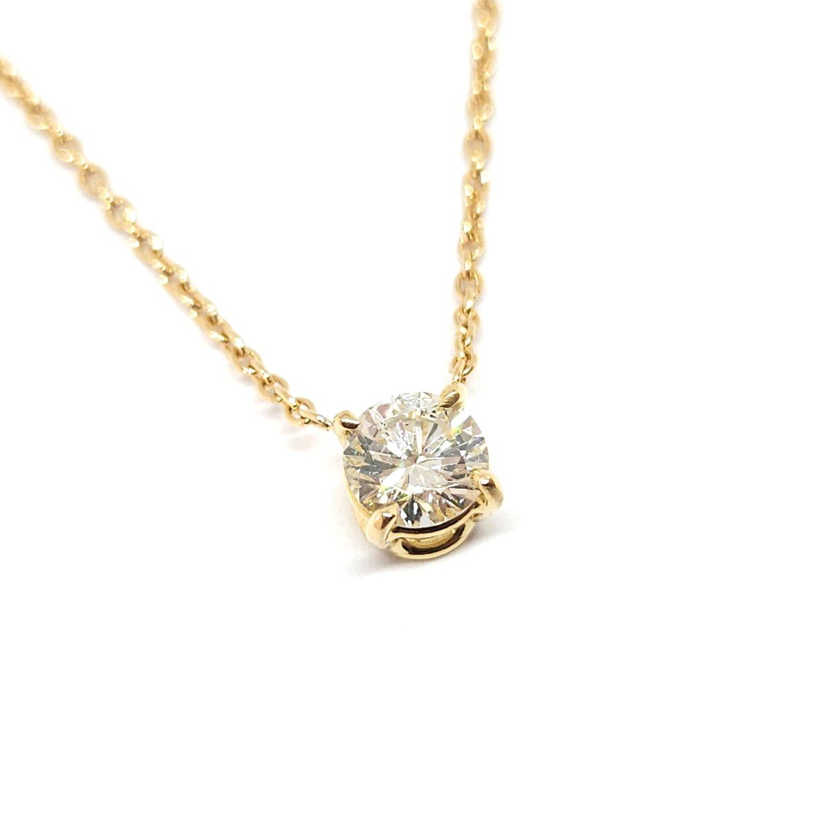 Collier Or Jaune 18k Diamant 0 015 Ct W Si 40 Cm 601546 main image 1
