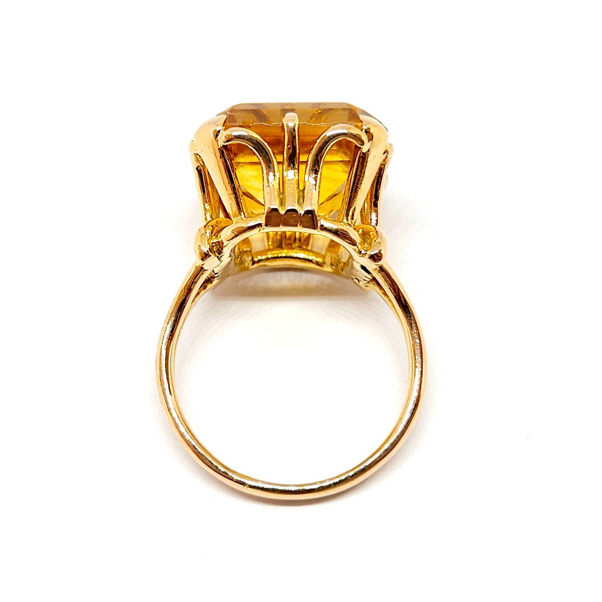 Citrine Cocktail Ring 18k Yellow Gold-photo-3
