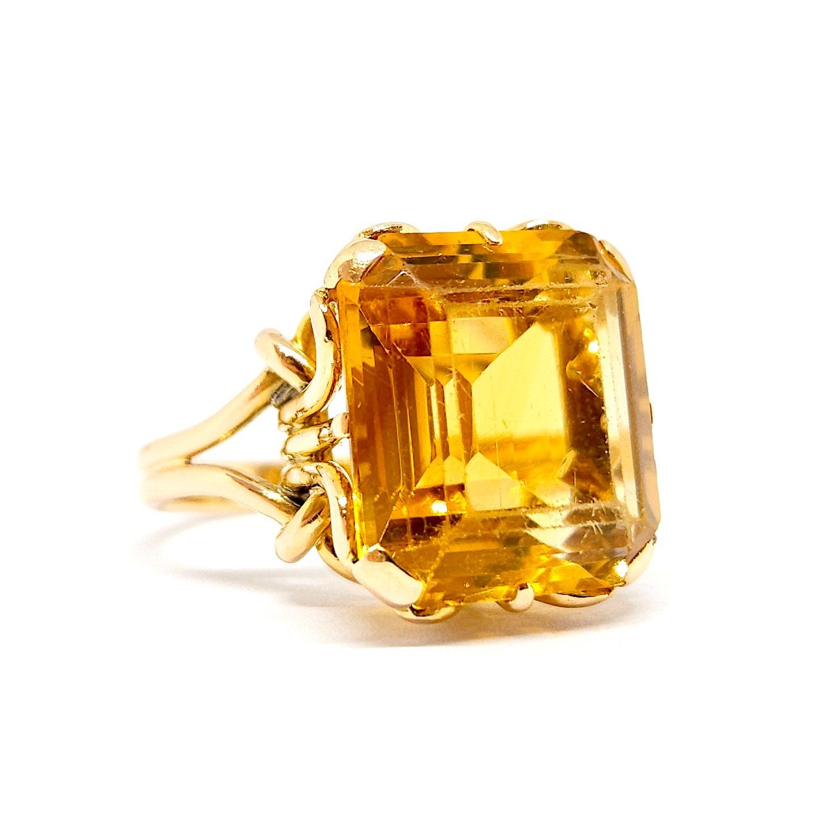 Citrine Cocktail Ring 18k Yellow Gold-photo-4