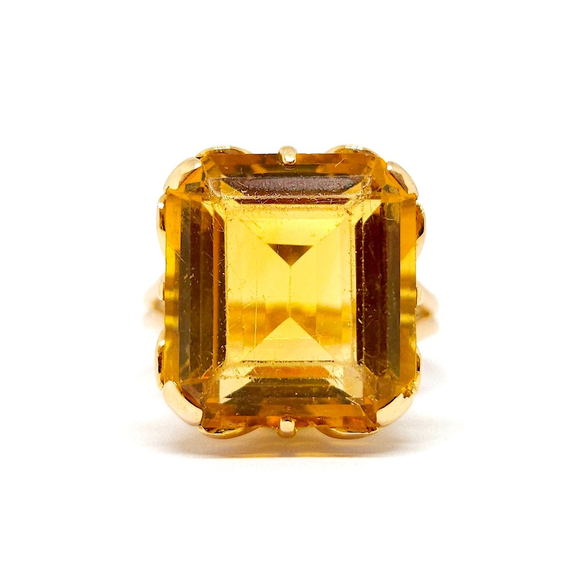 Citrine Cocktail Ring 18k Yellow Gold