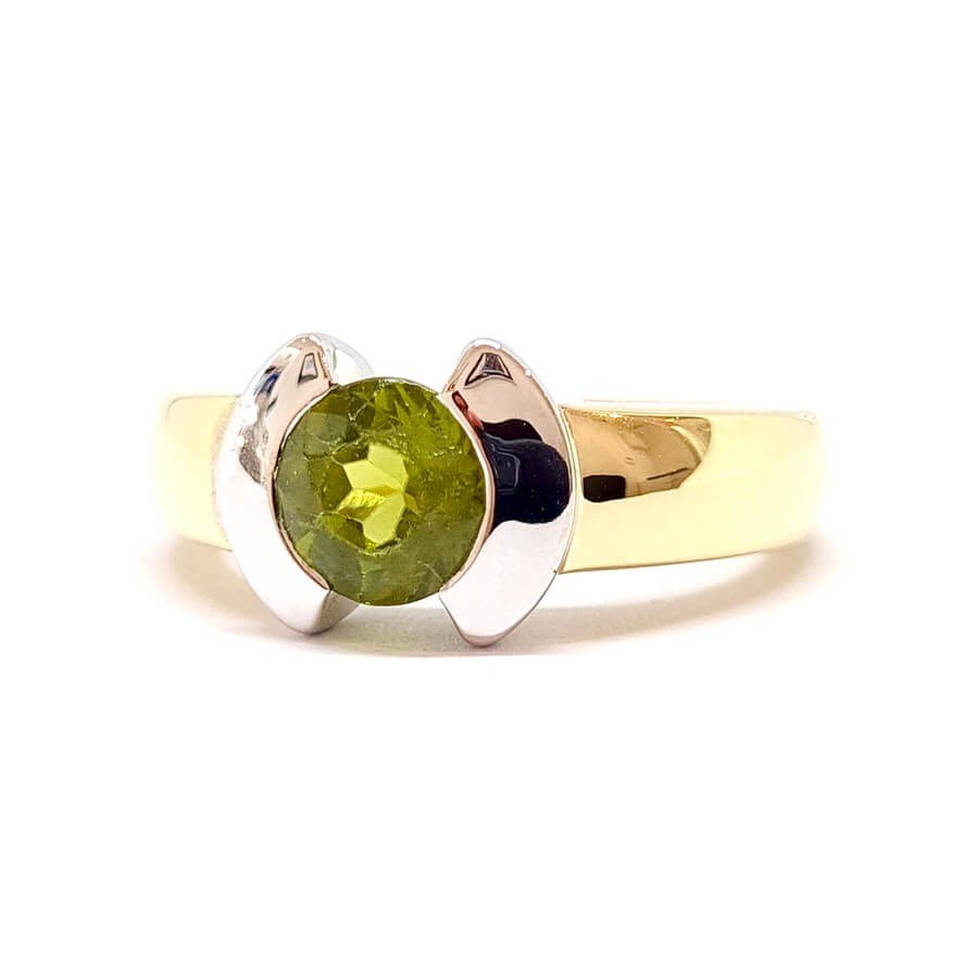 Peridot Five Stone Ring in 18k Gold Vermeil