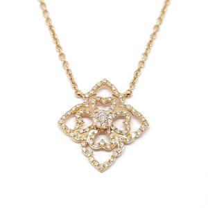 18k Rose Gold Diamond Lace Necklace