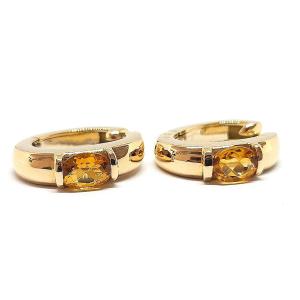 Boucles D’oreilles Vintage Chaumet Citrines Or Jaune 18 Carats