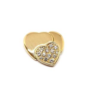 Hearts Pendant Fred Diamonds 18 Carats Yellow Gold