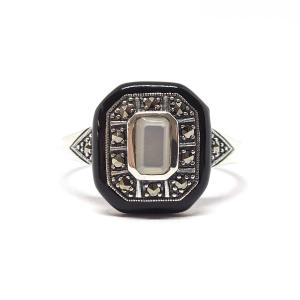 Bague Nacre Onyx Argent 925/1000