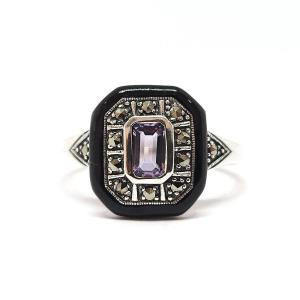 Bague Améthyste émail Argent 925/1000