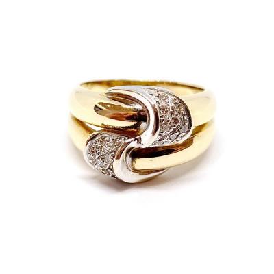 Old 18k Yellow Gold Diamond Ring