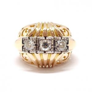 Vintage Diamonds 18k Yellow Gold Ring