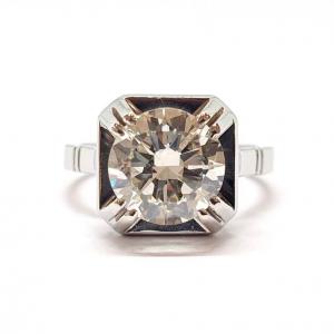 Antique Diamond Solitaire 18k White Gold