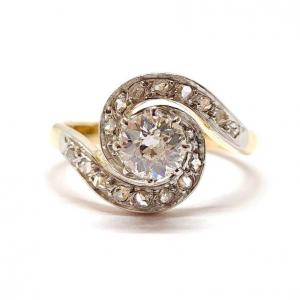 Bague Tourbillon Diamants Or Jaune 18 Carats